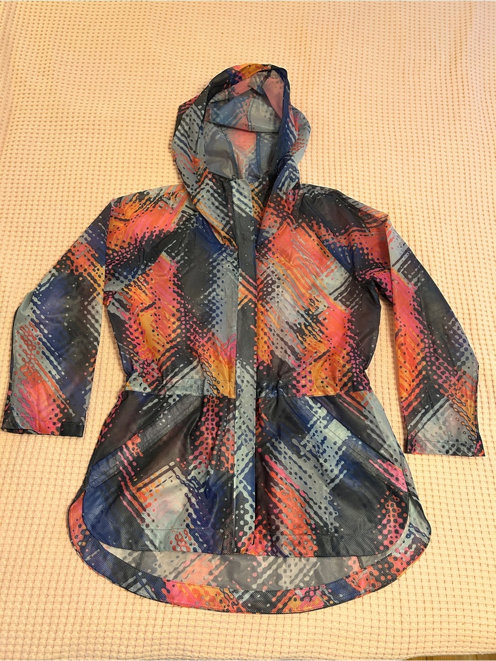 Athleta Lava Hype Run Jacket Multi Color Print SZ M